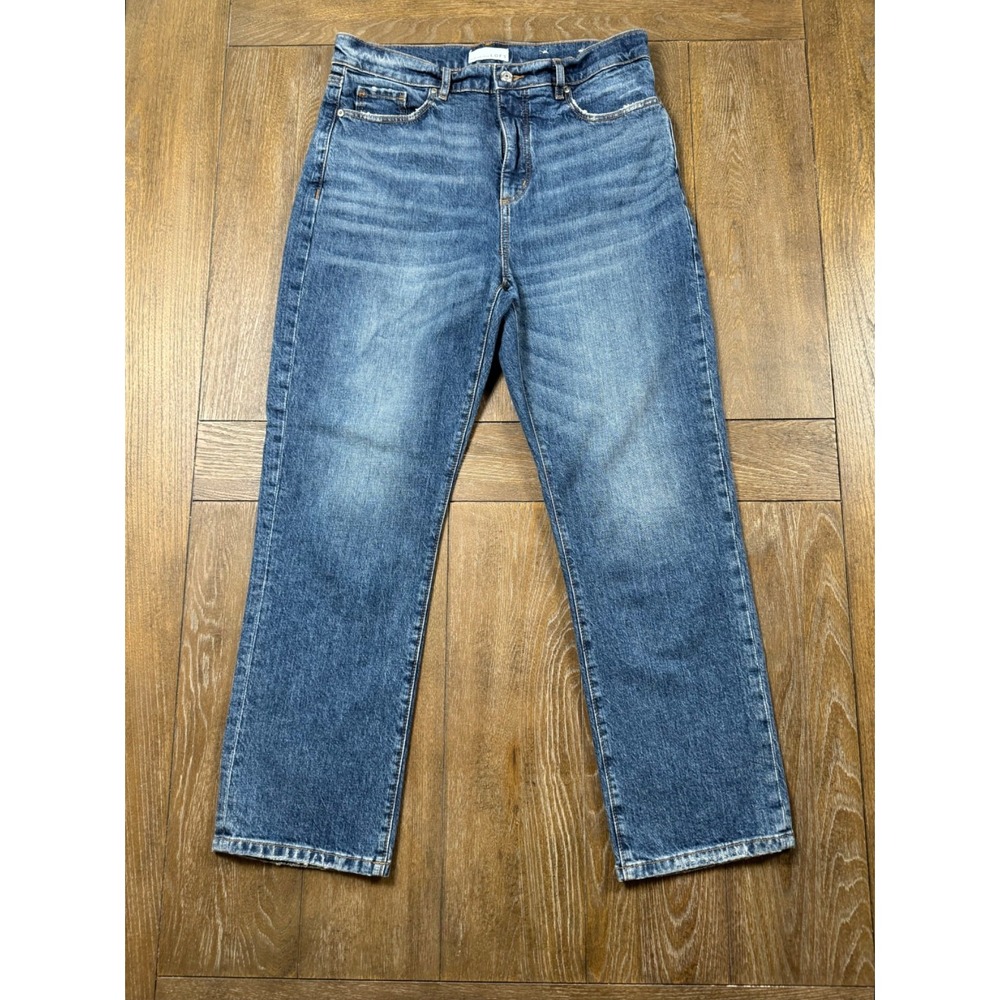 LOFT Made & Loved Straight Crop Jeans Womens 28/6 Blue High Rise Denim